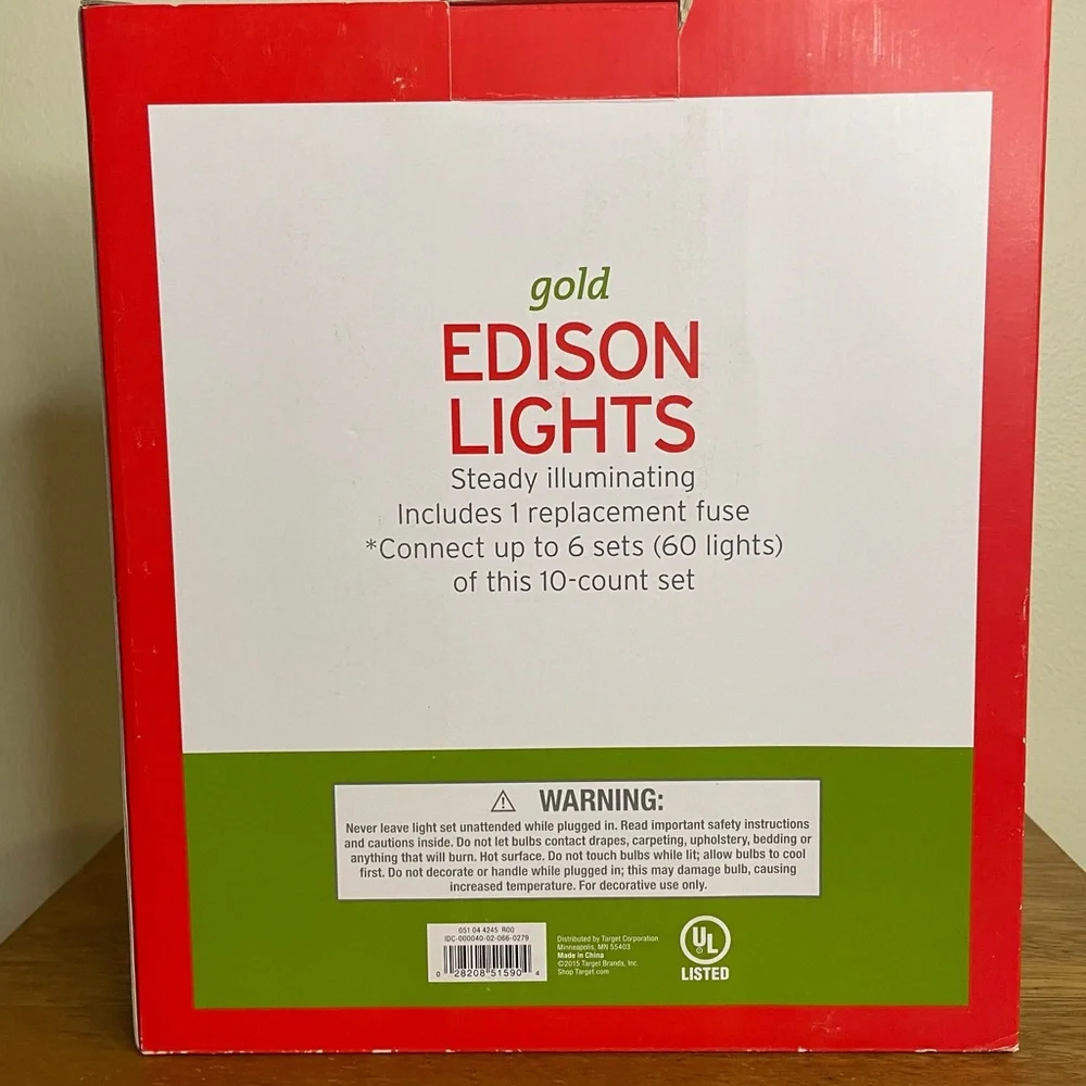 Holiday Time Gold Edison String Lights